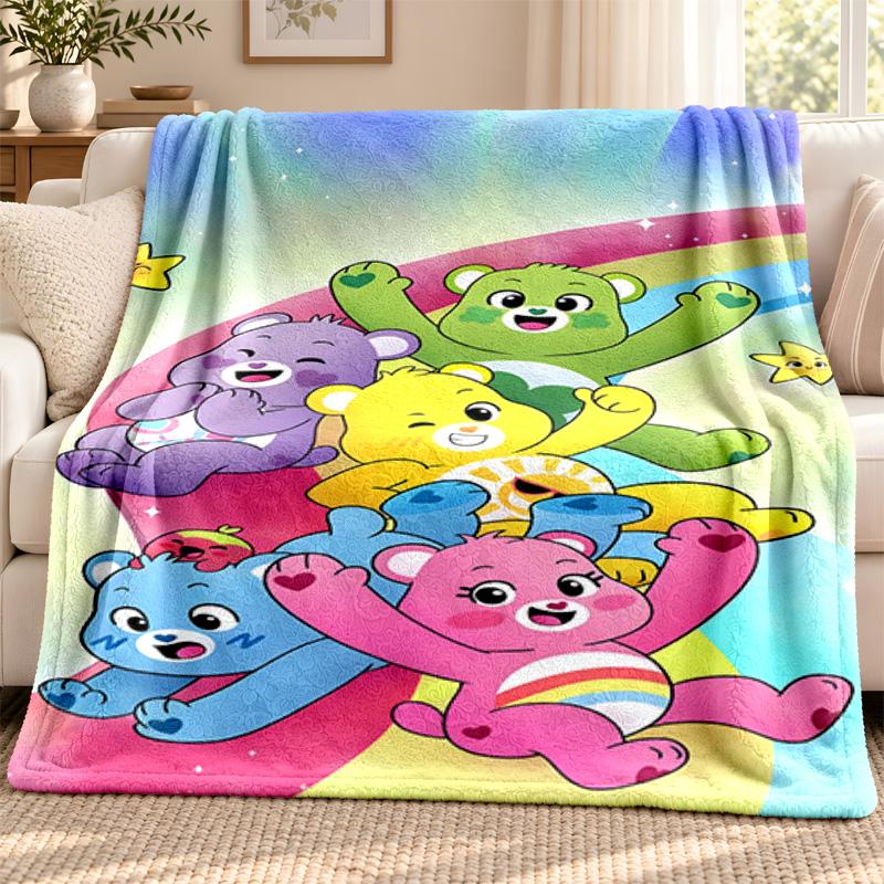 Care bear blanket Flannel Blanket Soft Cozy Plush Throw for Sofa Bed Lightweight Home Decoration Outdoor camping