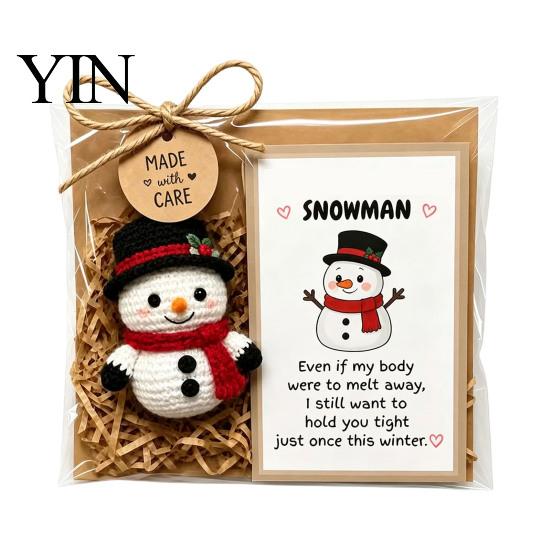 Decorative Pendant for Winter Festivals Emotional Support Crochet Doll Christmas Decoration, Handmade Knitted Snowman/Tree/Bird/Gingerbread