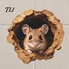 Creative Home Interior Embellishments 3D Realistic Mouse Hole Wall Sticker, Cute Rat Burrow Decal, Whimsical Accents Self-Adhesive Removable Decor