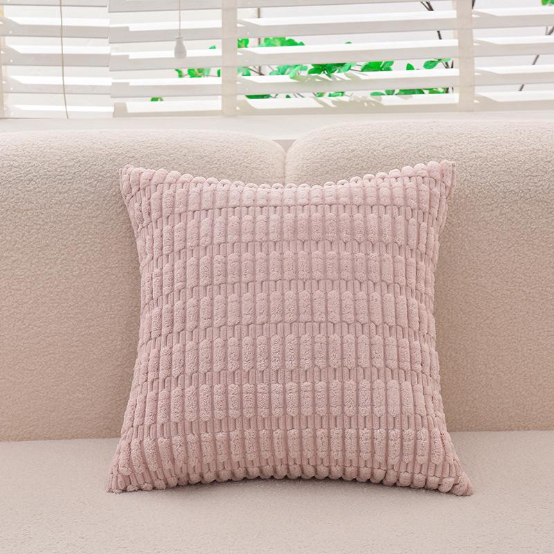 Наволочка из однотонного вельвета в полоску – жаккардовая квадратная наволочка для диванной подушки без вставки