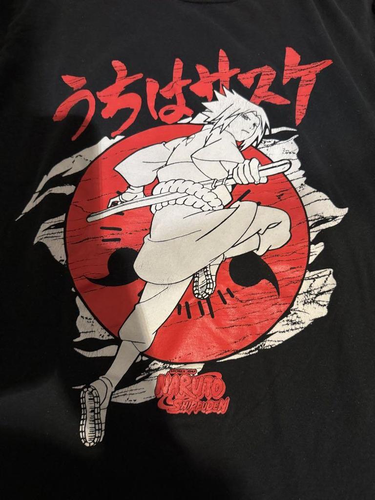 [USED] Naruto Uchiha Sasuke Anime T-Shirt, Long Sleeve, Medium, Vintage