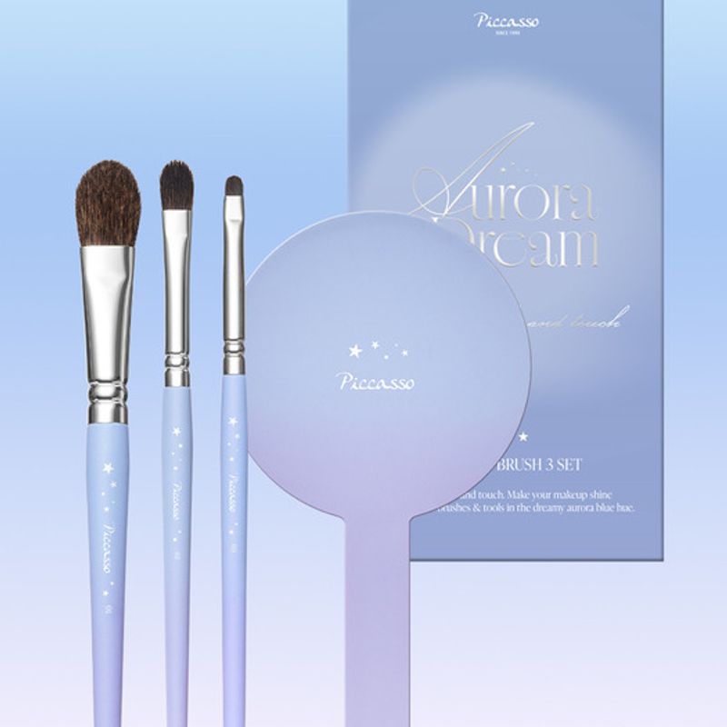 Piccasso Aurora Dream Edition Brush Set of 3 (+ Hand Mirror)