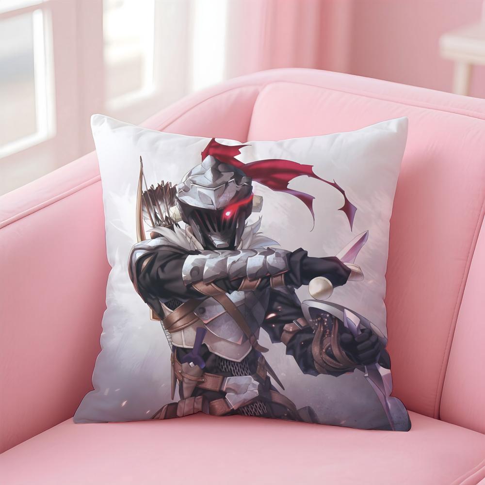 Handsome Anime Goblin SlayerCartoon Cushion Cover Pillow Case Soft Skin Friendly Fabric Concealed Zipper