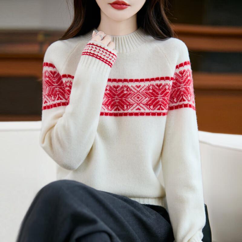 Женский утепленный вязаный свитер Kefanshe в стиле Fair Isle