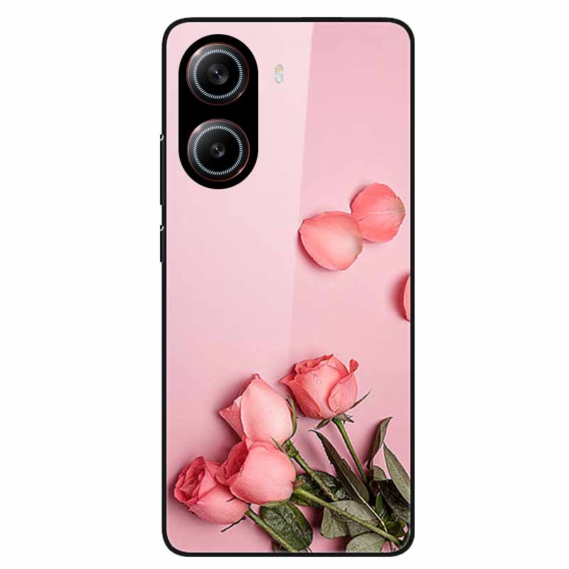 Чехол для Poco X7 Pro 5G Цветочный Жесткая Задняя Крышка Закаленное Стекло Чехлы для Xiaomi Poco X 7 Pro X7Pro Жесткие Чехлы PocoX7Pro 2025 Новый