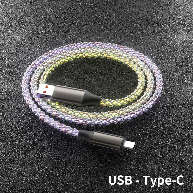 RGB-кабель для передачи данных с быстрой зарядкой и эффектом бегущего света - 3-в-1
