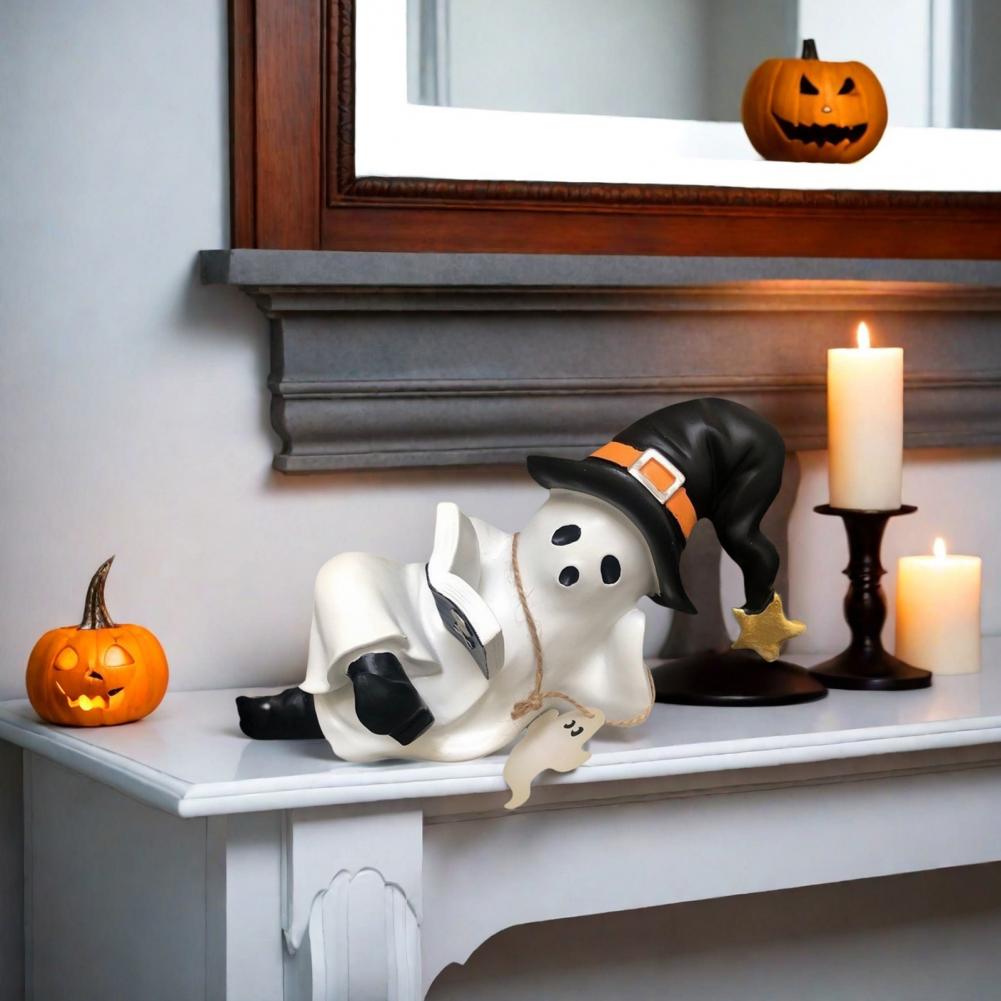 Halloween Decor Resin Halloween Ornament Spooky Halloween Ghost Statue Resin Sculpture for Tabletop Decoration