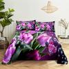 Tulip Bed Sheets Set With Pillows Case Flowers Bedsheet With Pillowcase 2 Pcs 3Pcs For Single Double Beds King Full Twin Size