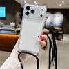 Чехол-кошелек на шею с ремешком, противоударный чехол для iphone 17 Air 16 16E 15 14 13 12 11 Pro Max Plus, силиконовый, мягкий ТПУ, прозрачная задняя крышка