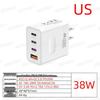 Быстрое USB-зарядное устройство с несколькими портами PD 12 В с вилками EU/US/UK для путешествий