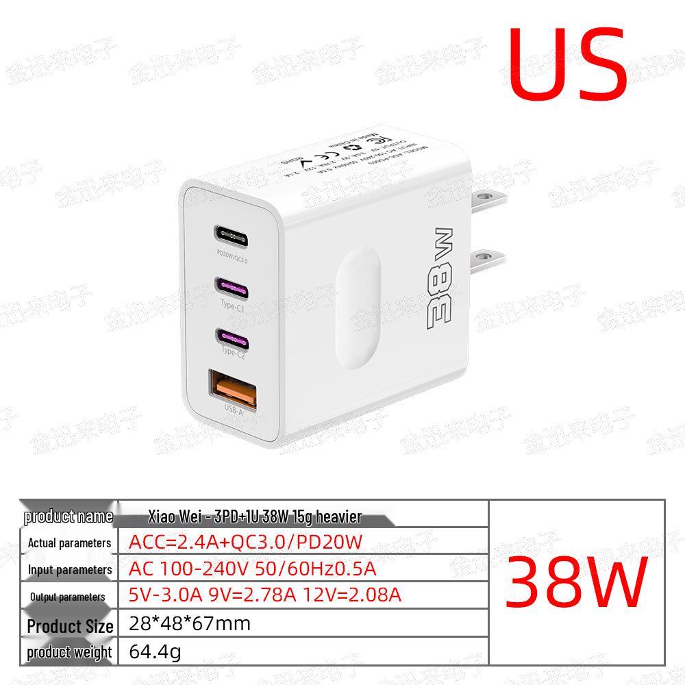 Быстрое USB-зарядное устройство с несколькими портами PD 12 В с вилками EU/US/UK для путешествий