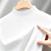 Мужская хлопковая футболка с длинным рукавом в американском стиле, полувысокий воротник, повседневная мода