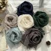 Spring and Summer Thin Breathable Linen Scarf for Women, Artistic Solid Color Shawl Pure Linen Scarf for Women