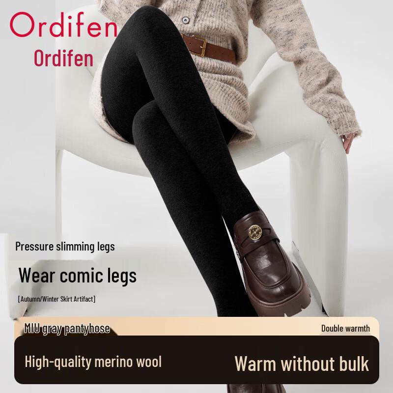 Oudifen Women's Thermal Footed Pantyhose
