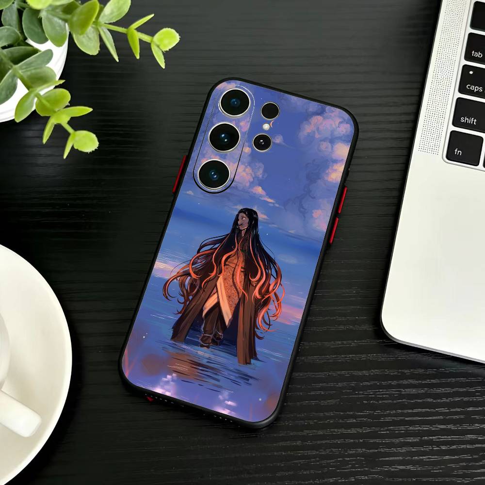 Чехол для телефона Nezuko P-Kamado для Samsung S26,S25,S24,S23,S22,S21,S20,Plus,Fe,Lite,Другие Черный чехол