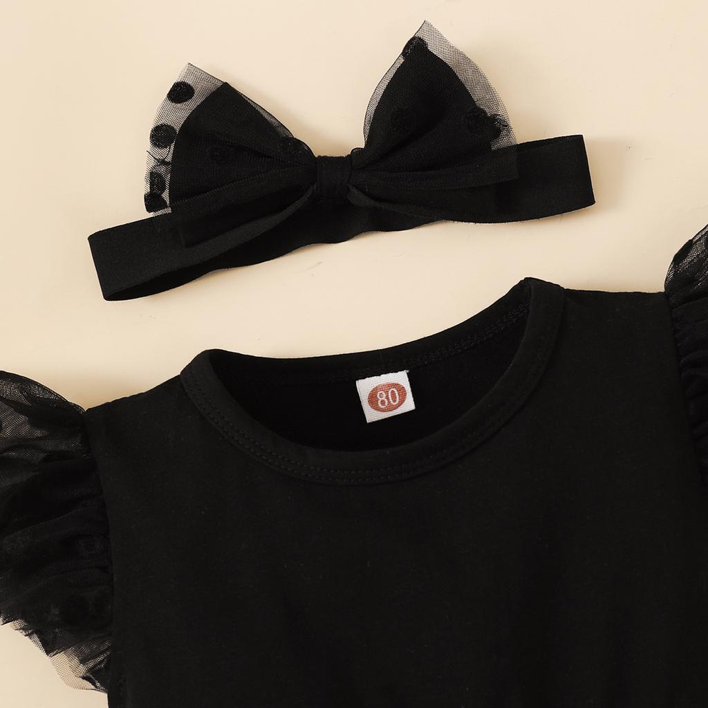 Летние наряды для девочек, платье без рукавов, комбинезон с кружевной пачкой, комбинезон с открытой спиной, боди с оборками, цельный комплект