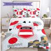 Austria Football Printed Bedding 3 Piece Set Cozy Breathable Bed Cover Set as Housewarming Holiday Gift