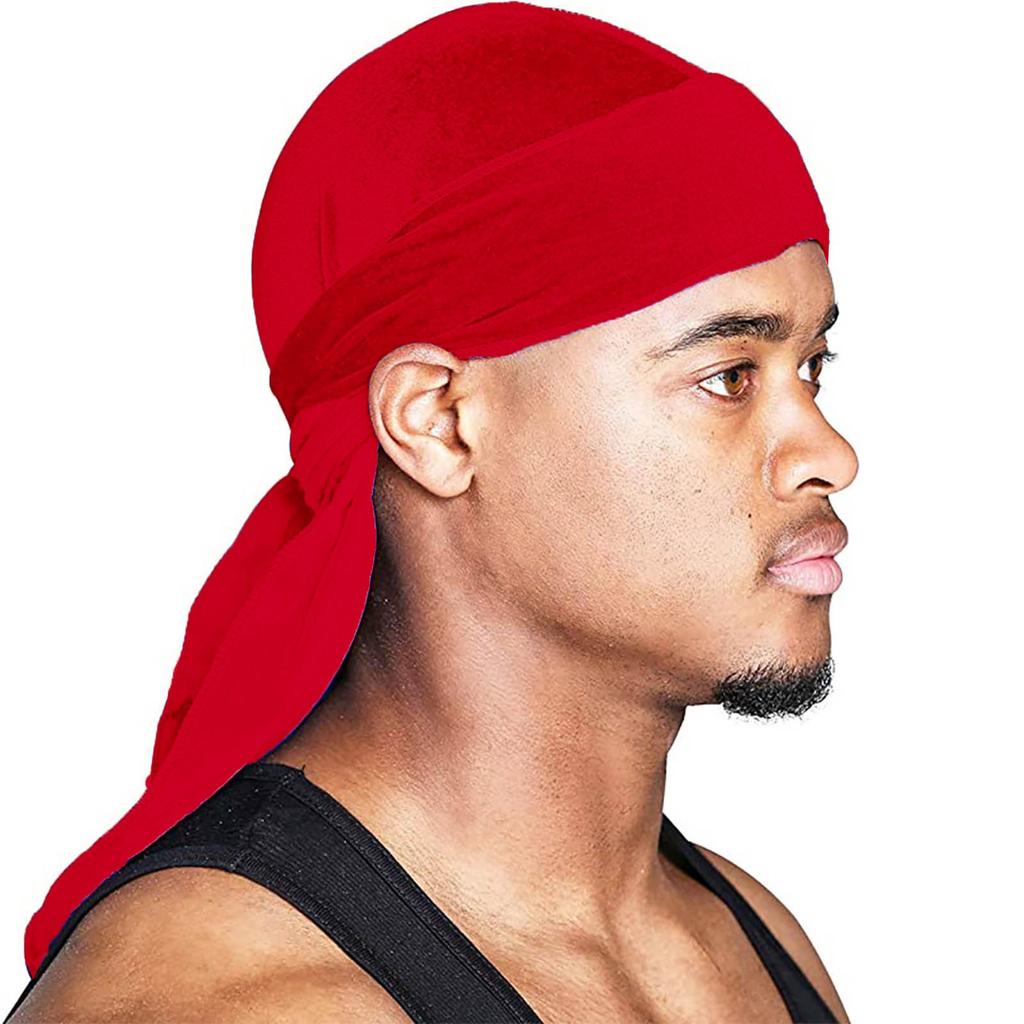 Men's And Women's Satin Elastic Hat Velvet Long Tail Pirate Hat Hip Hop Oversize Bandana Hat