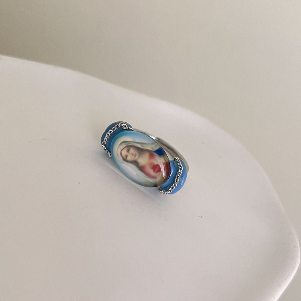 Open Ring Painting Ring Dripping Oil Irregular Enamel Ring Vintage Cartoon Bear Ring  Friend