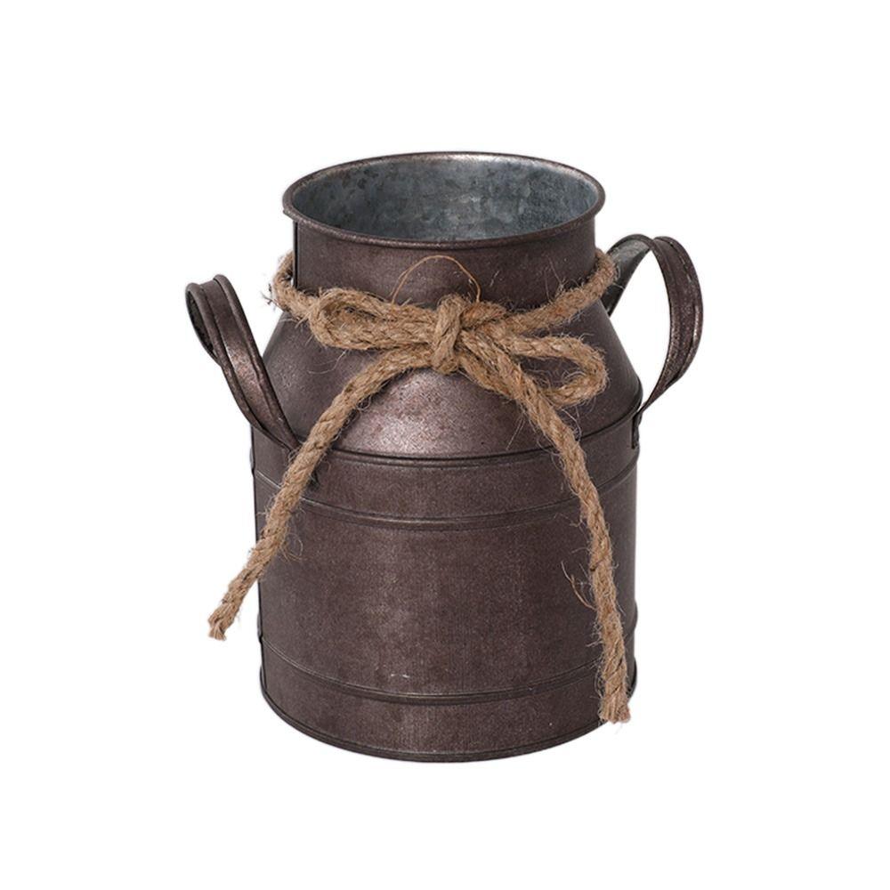 Balcony Flower Pot Vintage Iron Flower Pot Iron Sheet Metal Flower Vase Portable Garden Bucket
