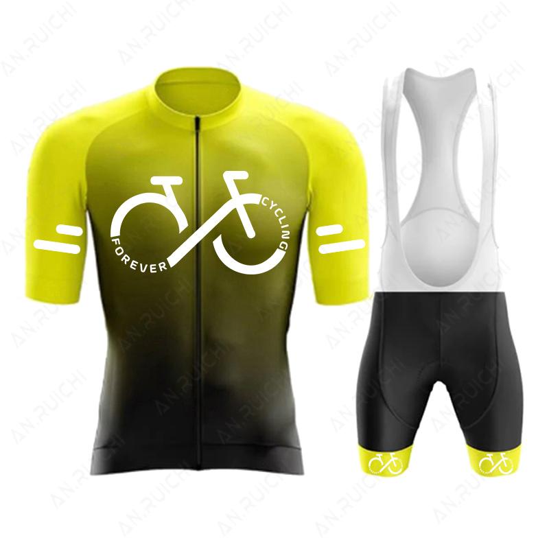 Серия FOREVER CYCLING Комплект Велосипедных Джерси 2026 Лето Мужской С коротким рукавом Велосипедная Одежда для Велоспорта Градиентный Цвет Горный Велосипед Джерси Спортивный Костюм