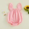 Citgeett Summer Infant Baby Girl Plaid Bodysuit Flying Sleeve Jumpsuit Cute Casual Clothes