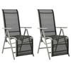 VidaXL 2x Reclining Garden Chairs Outdoor Dining Armchairs Adjustable Patio Terrace Chairs 312197