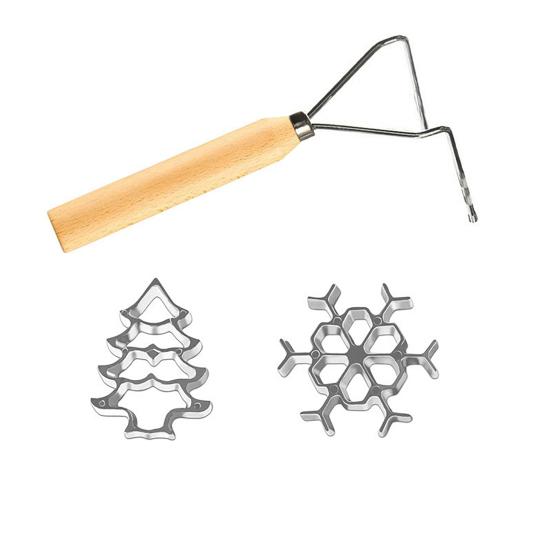 Frying Mold Set with Long Handle Non-Stick Shredded Carrot Shrimp Patty Spoon Waffle Cooking Stamp Cookie Press Mold Stainless Steel Kitchen Baking