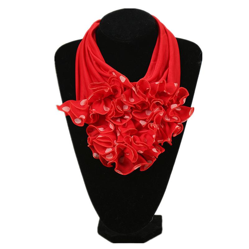 New Trend Women Scarf Floral Collar Scarf Luxury Big Flower Neckerchief Ring Neck Scarves Fashion Bandana Head Hijab For Ladies
