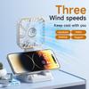 MINI Fan Foldable Desktop Fan Third Gear Adjustable Neck Fans Portable USB Recharge Outdoor Air Conditioner with Phone Holder