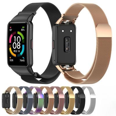 Стальной Миланский магнитный ремешок-петля для Huawei Band 6, Сменный Смарт-браслет, браслет для Huawei Honor Band 6, металлический ремешок на запястье