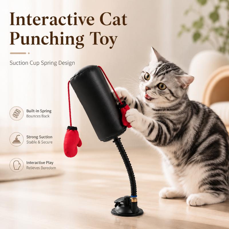 Cat Boxing Toy Multifunctional Scratch Resistant Interactive Pet Game for Indoor Cats Daily Exercise Entertainment