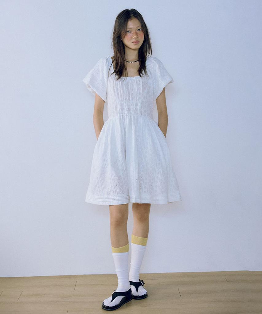 Hocus Pocus Cherry Puff Dress_White