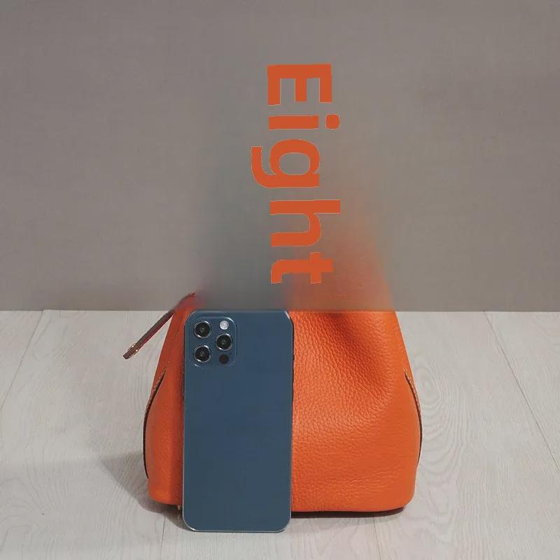 2025 Модная сумка-ведро из коровьей кожи для ланча и пикника