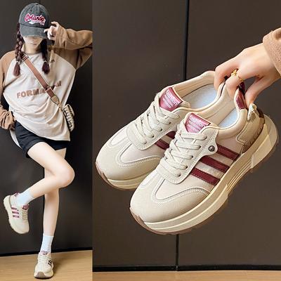 Инс корейская версия новых кроссовок Форрест Гамп женские 2025 осень студенческие беговые спортивные туфли на платформе с увеличением роста повседневные туфли JCF2703