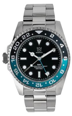 НОВАЯ модель АВТОМАТИЧЕСКИЕ ЧАСЫ Hyakuichi GMT Механические часы GMT Японский механизм Вращающийся безель Водонепроницаемость 20 АТМ Часы мирового времени Левая стрелка Левая заводная головка