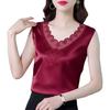 Women Solid Lace Tank Top Lady Extra Soft Elastic Sleeveless Pullover