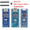Mini / Type-C / Micro USB Nano 3.0 с загрузчиком совместимый Nano контроллер для arduino CH340 USB драйвер 16Mhz ATMEGA328P
