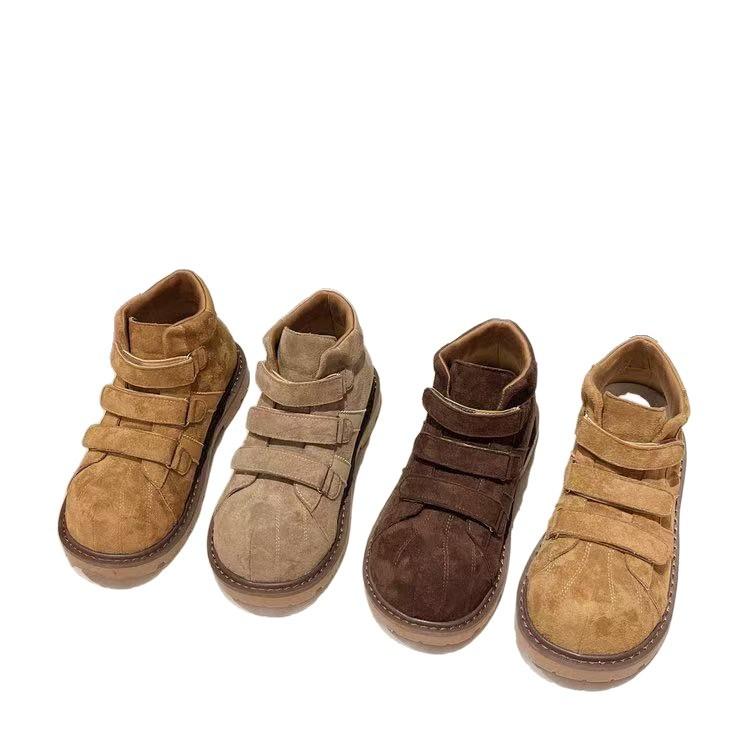 Yueyu Martin Boots Women's 2025 New Autumn Versatile Wear-resistant Super Fire Velcro Thick-soled Heightening Short Boots