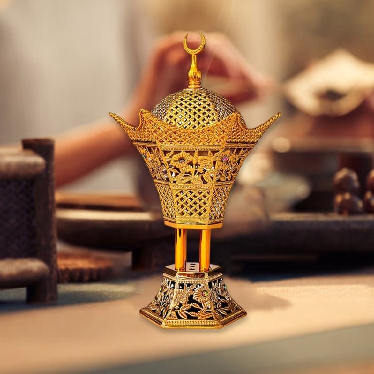 Элегантные Арабские Электрические Благовонницы Золотое Покрытие Улучшает Атмосферу Дома Высокие Температуры