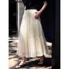 Basic House French A-Line Mesh Midi Skirt