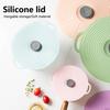 Silicone Pot Lid Dustproof Oil-proof Strong Adsorption Fresh-keeping Anti-slip Texture Food Grade Sealing Cover Kitchen Supply