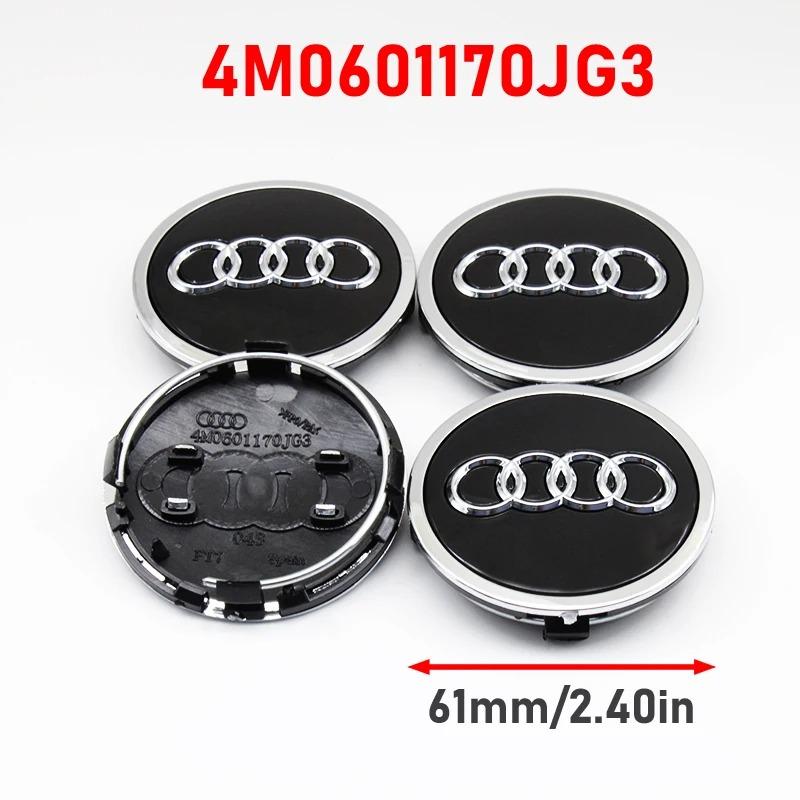 4Pcs 60mm 61mm 68mm 69mm 77mm Hub Cap Car Emblem For Audi A3 A4 A5 A6 A7 A8 S4 S6 S Q1 Q2 Q3 Q4 Q5 Q6 Q7 Logo Wheel Center Cover
