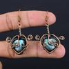 Labradorite 999 Copper Wire Wrapped Earrings, Handmade Gemstone Earrings Jewelry, Gifts For Wife Brand New Earrings