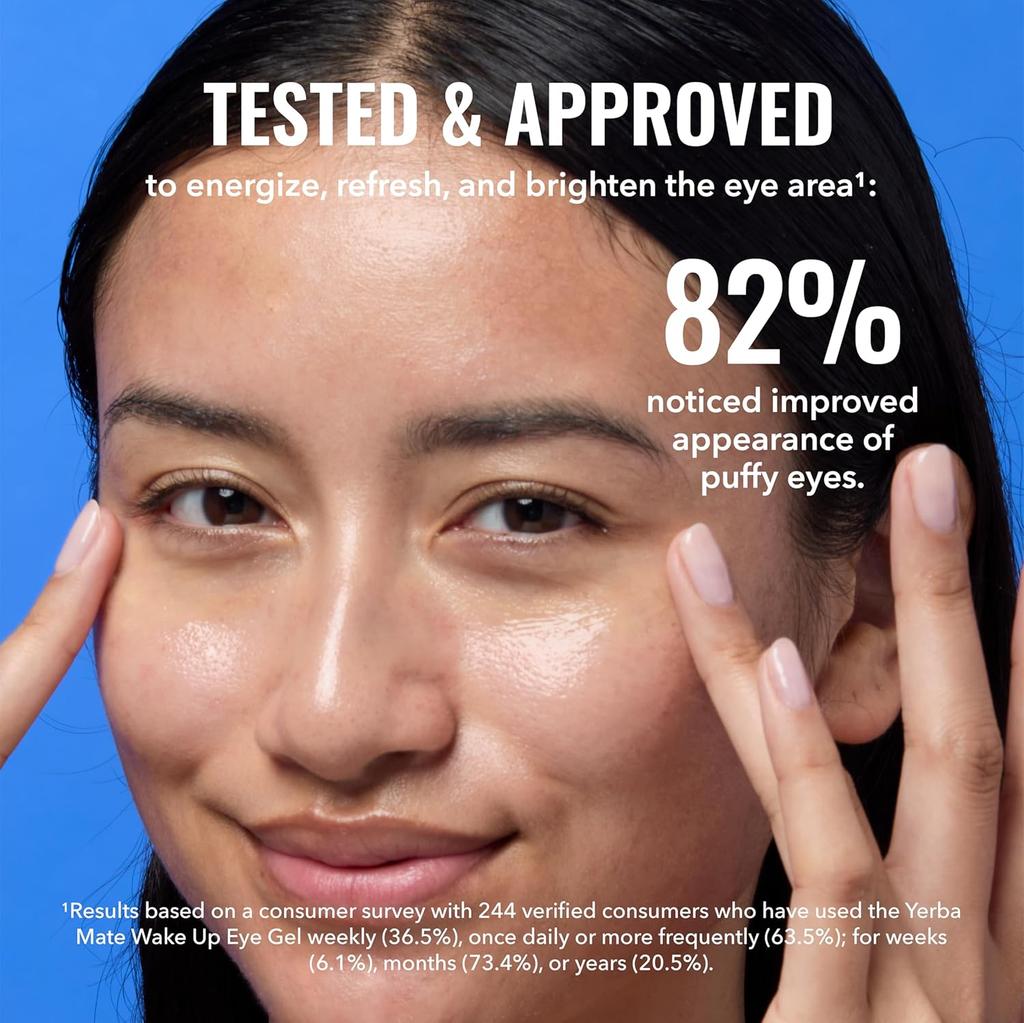 Good Molecules Yerba Mate Wake Up Eye Gel - Hydrating Under Eye Gel Cream with Hyaluronic Acid and Caffeine - Skin Care for Face