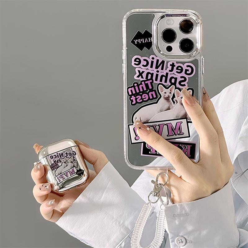 Zhitai Apple 15 iPhone 14 Чехол и набор для гальванизации AirPods с креплением на шнурке