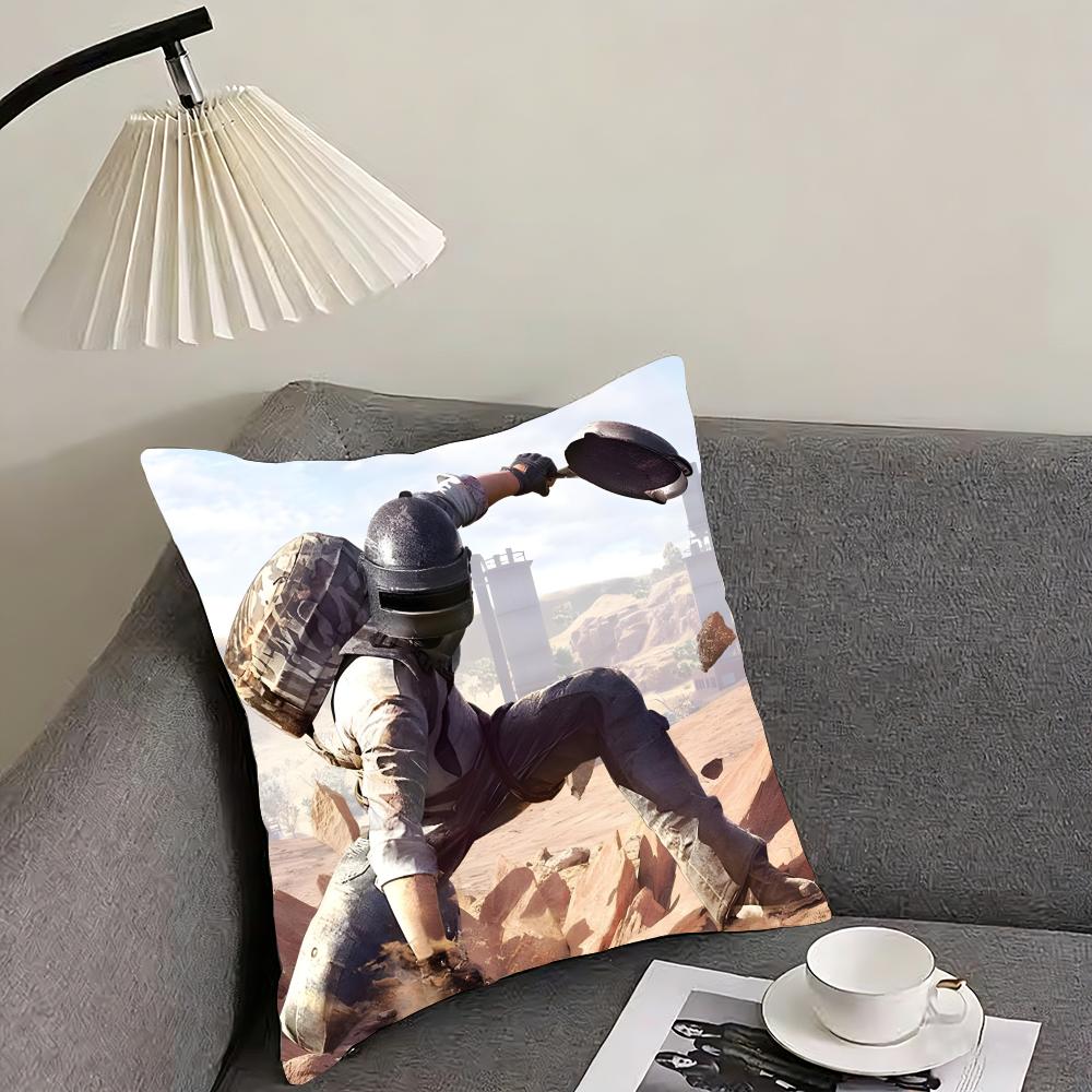 PPUBG Game Cushion Cover Pillowcase Ultra Soft Skin Friendly Fabric Cloud Like Comfort Concealed Zipper