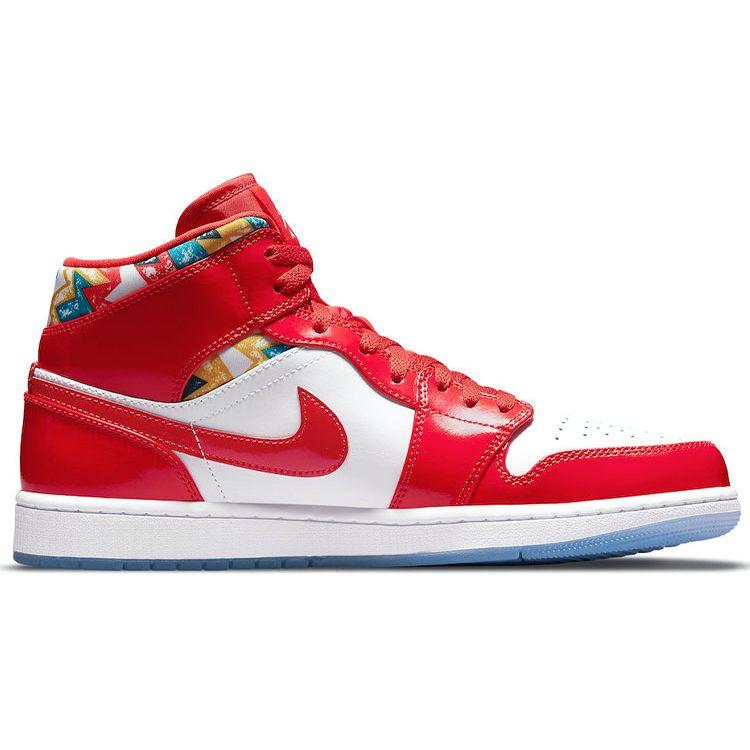 Air Jordan 1 Mid SE Barcelona Sweater Мужские кроссовки Красный Чили-Красный Белый DC7294-600