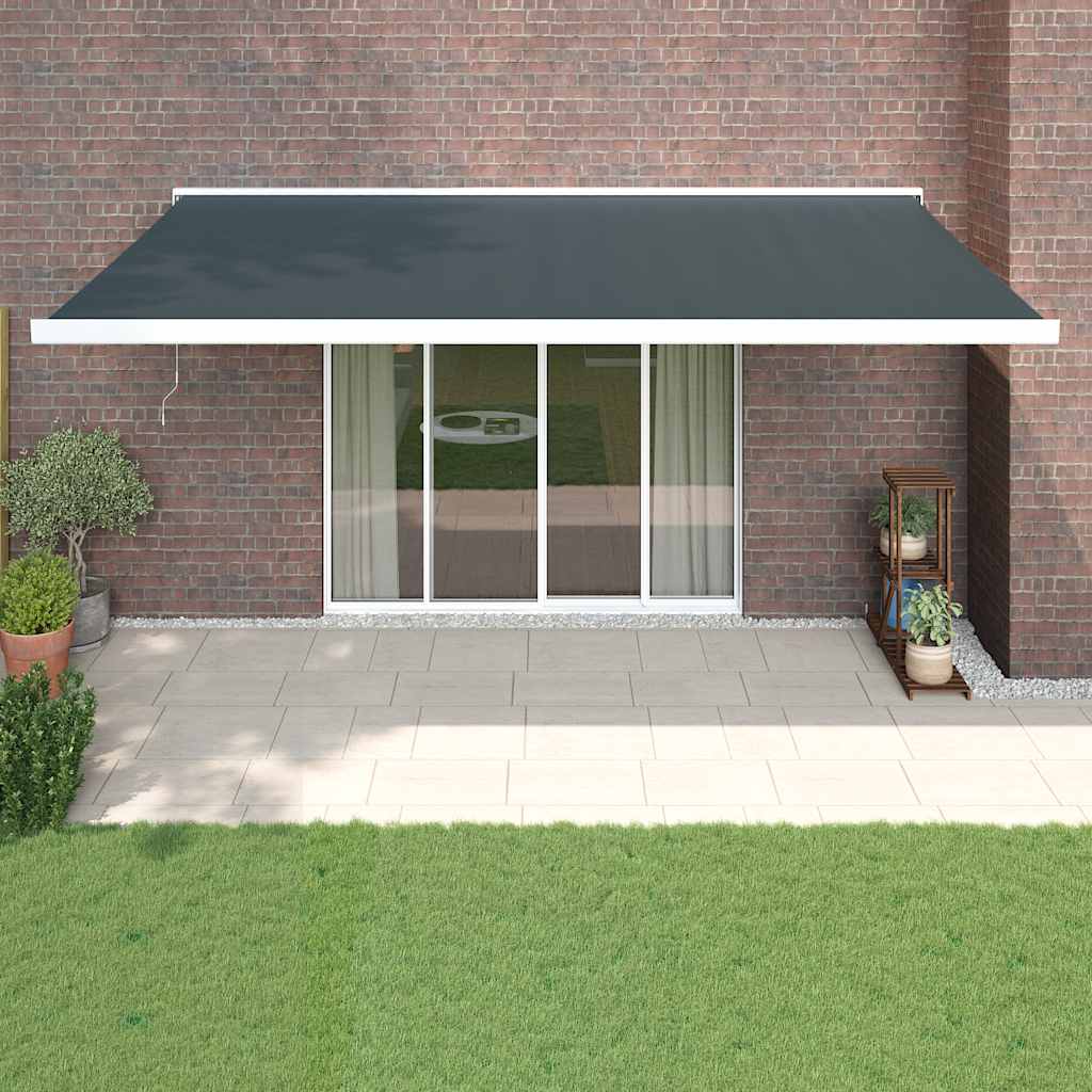 Retractable Awning Anthracite 5x3 m Fabric and Aluminum