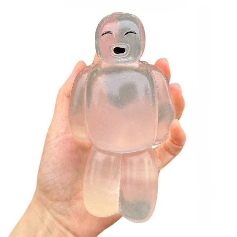 Squishy Transparent Jelly Robot Sticky Toy Funny Super Soft Slow Rebound Water Sense Squeeze Toy Kawaii Stress-relieving Gift